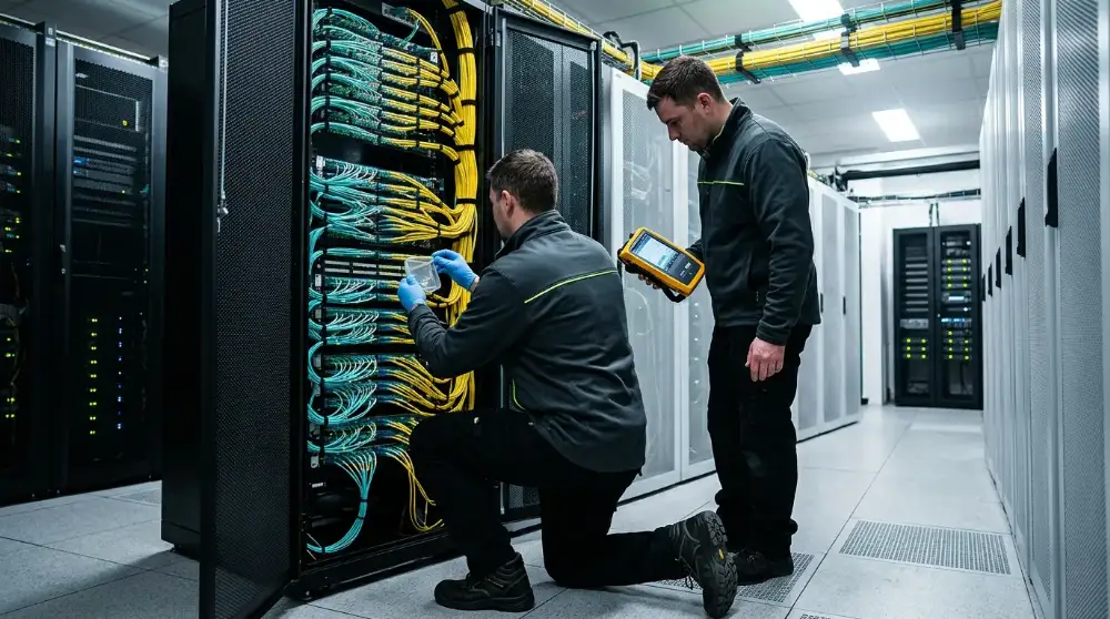baconnect-Technikerteam bei der Glasfaser- und Netzwerkmontage in Bremen und Niedersachsen